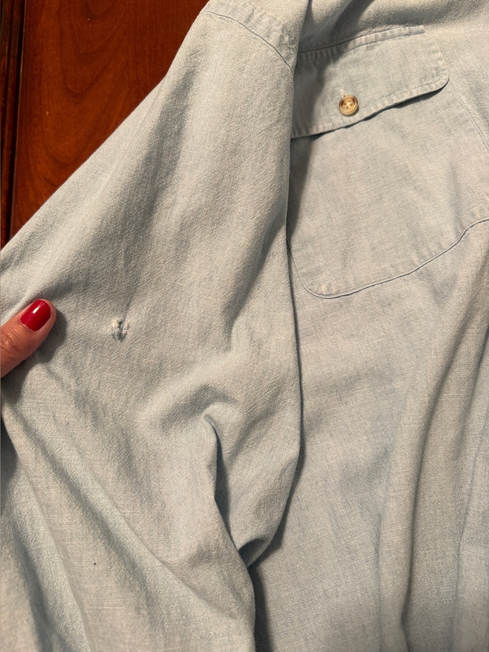 SEE PHOTOS Vintage Ralph Lauren Polo Sportsman Duck Button Denim Shirt XL - Picture 5 of 12